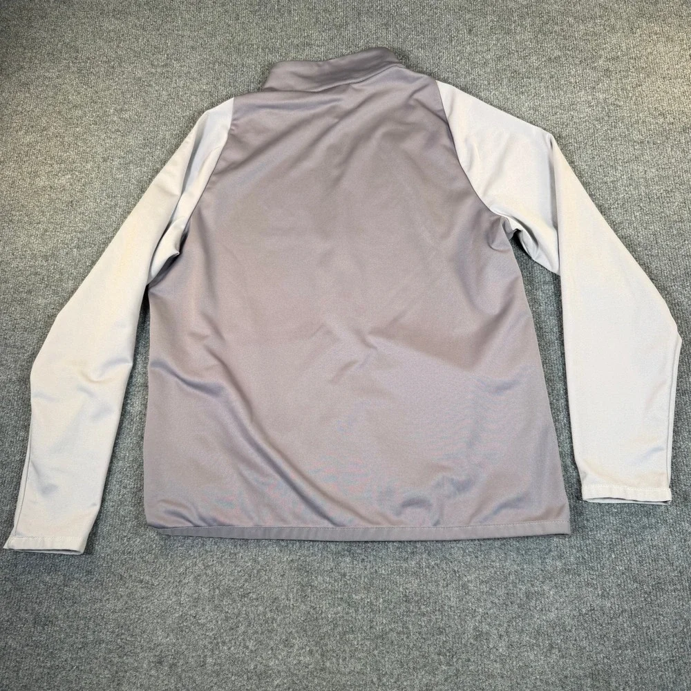 Nike Dri-FIT Mens Full Zip Jacket Grey Two Tone Training Mock Neck Medium #3095